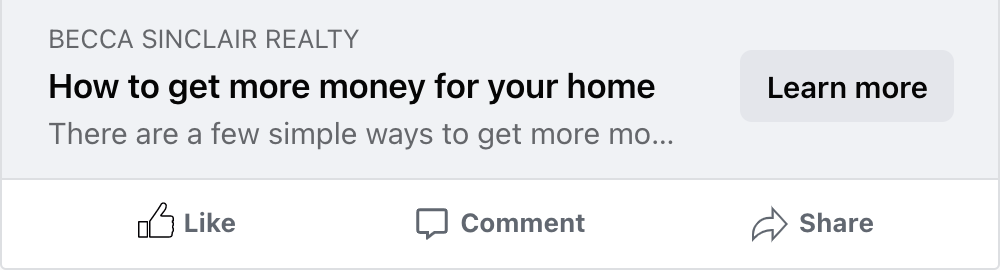 Sample Headline: "How to get more money for your home" 