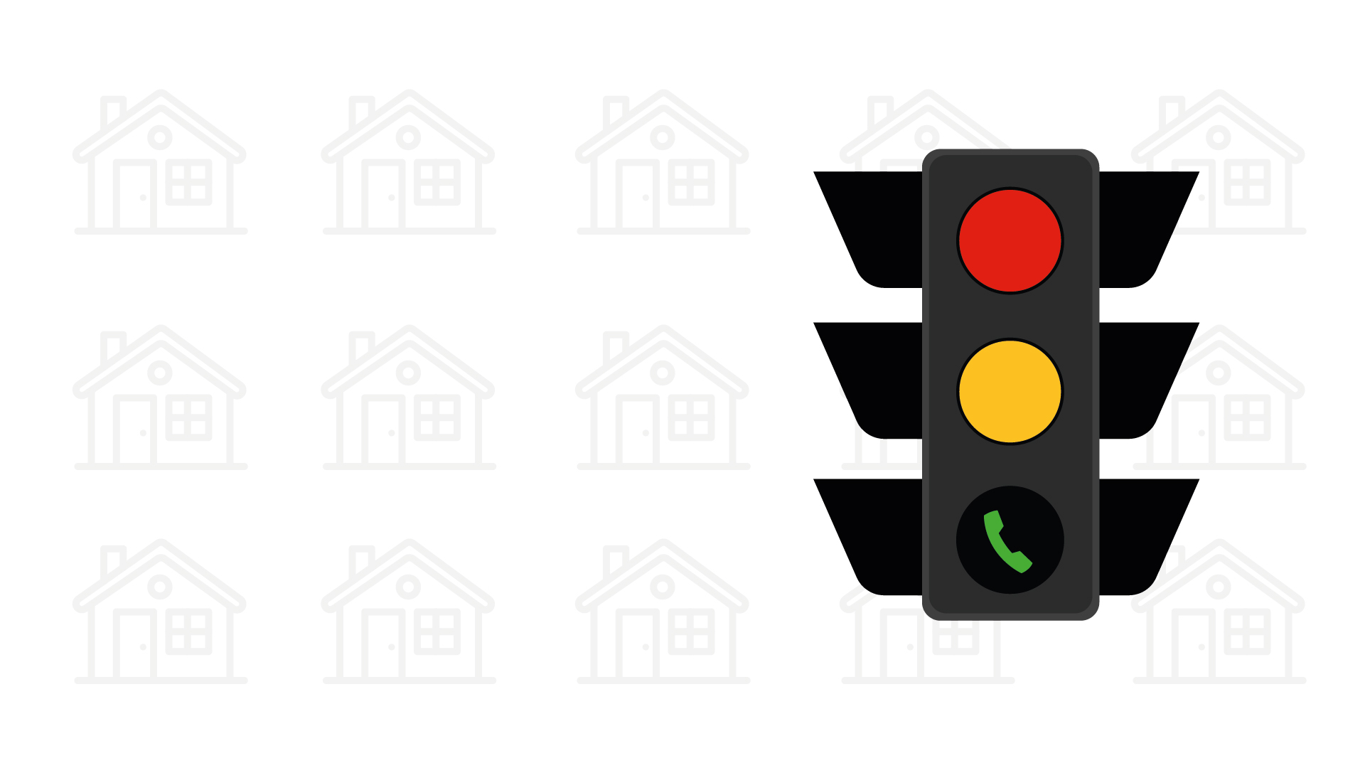 Stop light with a green light in it that is in the shape of a phone icon to indicate Phone calls are green for the One to One consent rule